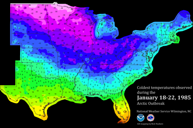 January 1985 Arctic Outbreak
